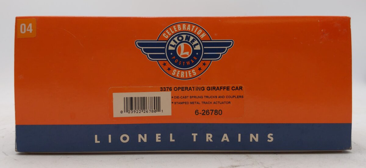 Lionel 6-26780 3376 PWC Bronx Zoo Green Operating Giraffe Car #3376 NIB