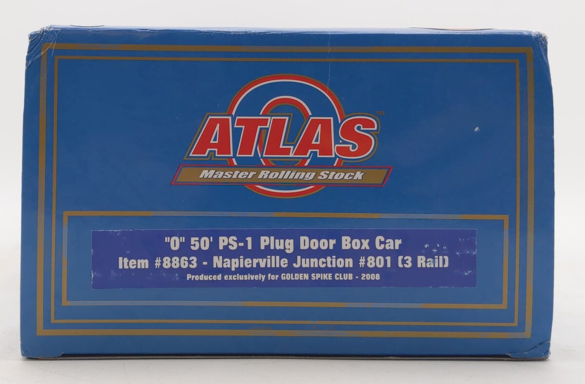 Atlas 8863 O Gauge Napierville Junction 50’ PS-1 Plug Door Boxcar #801 (3-Rail) LN/Box
