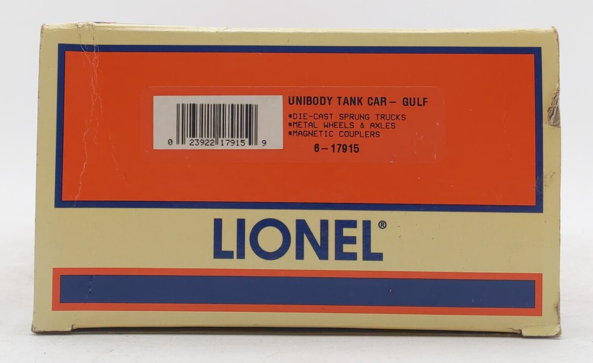 Lionel 6-17915 O Gauge Gulf Unibody Tank Car #84381 LN/Box