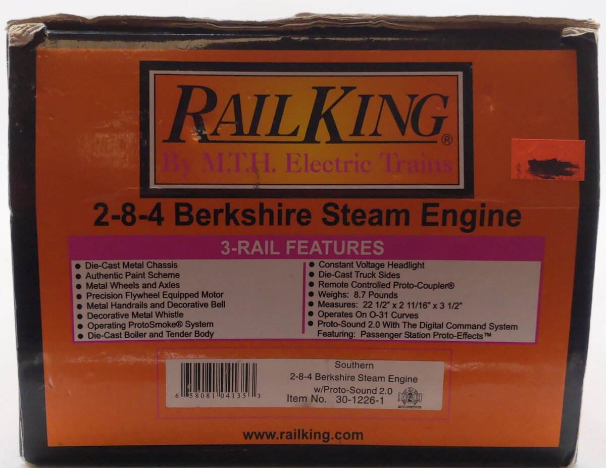 MTH 30-1226-1 O Gauge Southern 2-8-4 Steam Locomotive #2516 w/ PS2 LN/Box