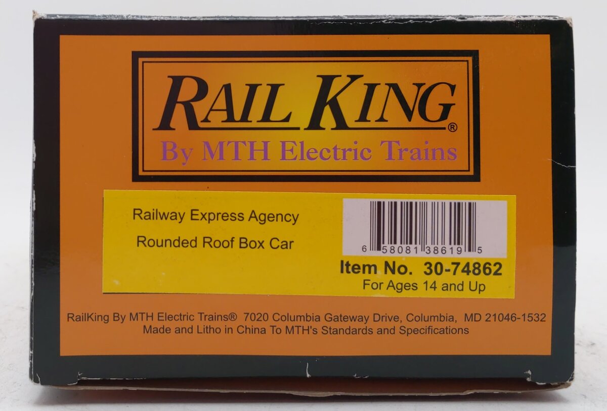 MTH 30-74862 O Railway Express Agency Rounded Roof Boxcar