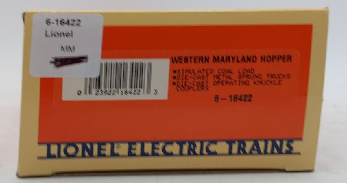 Lionel 6-16422 O Gauge Western Maryland Hopper w/Coal Load