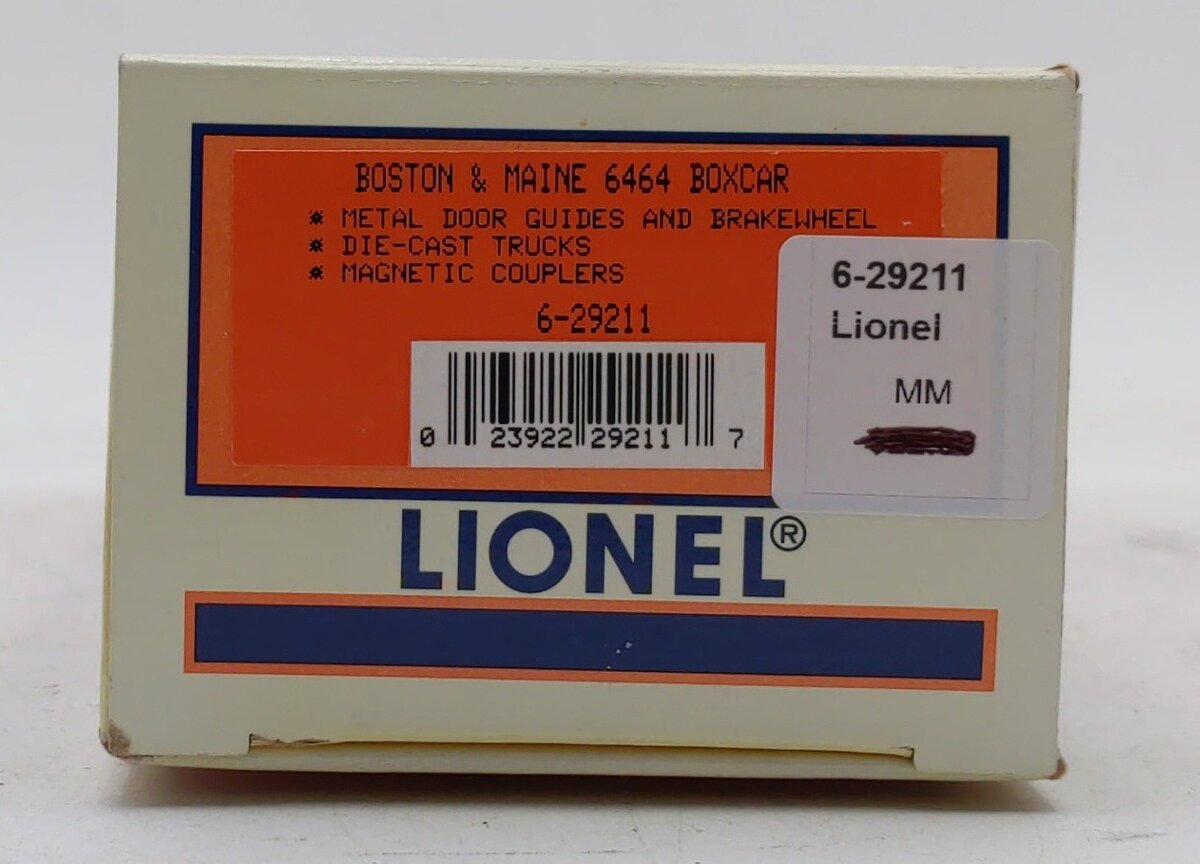 Lionel 6-29211 O Gauge Boston & Maine 6464 Boxcar #6464-475 LN/Box