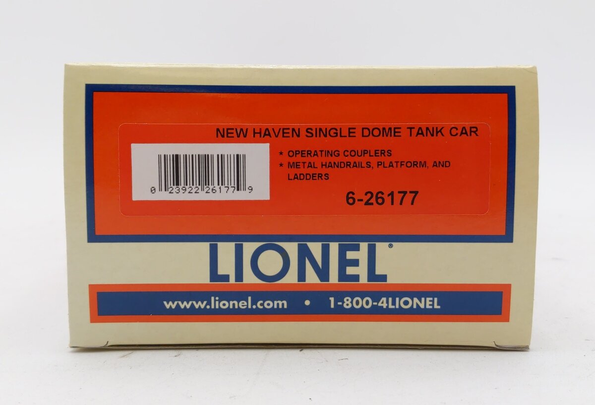 Lionel 6-26177 O Scale New Haven Single Dome Tank Car LN/Box