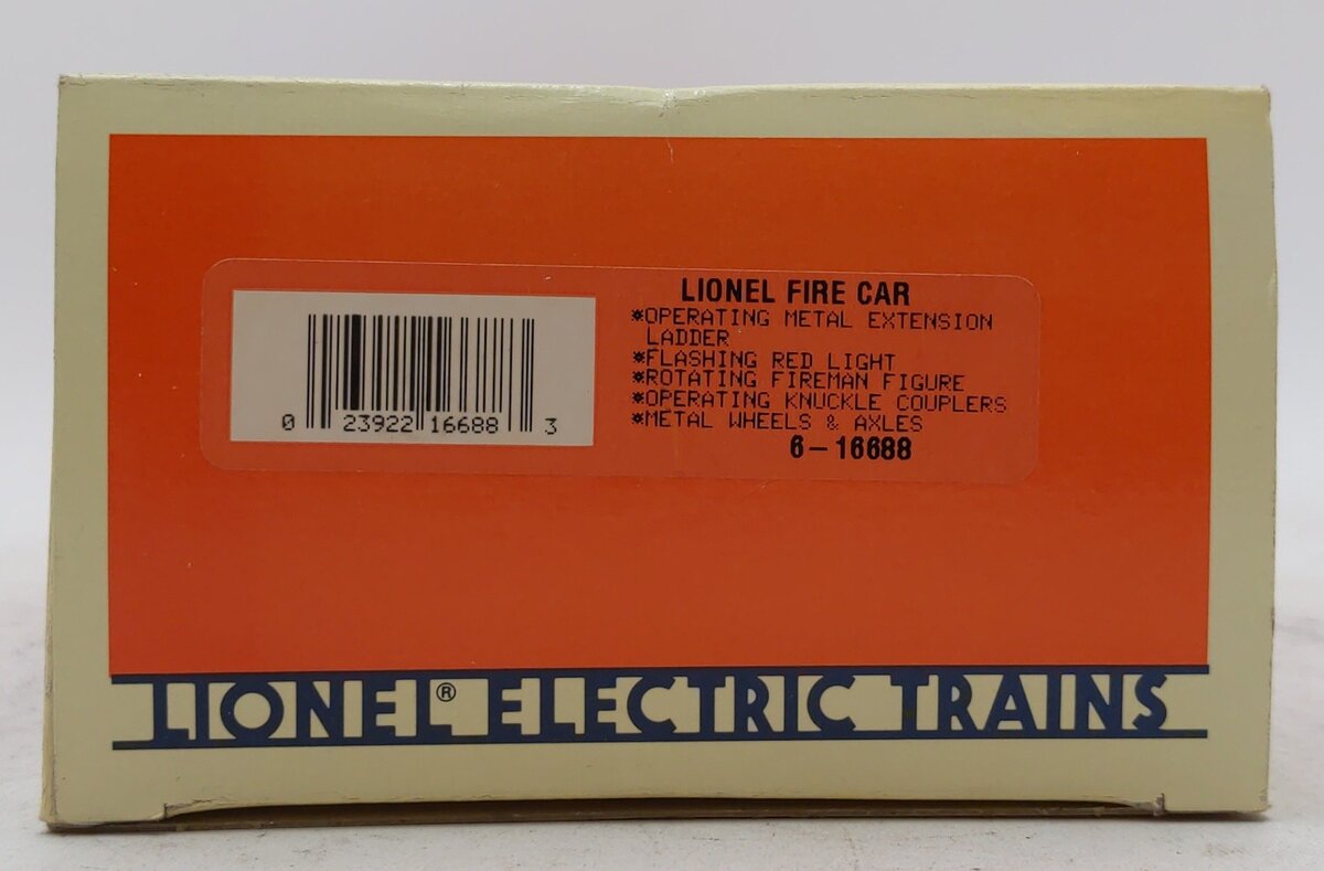 Lionel 6-16688 O Gauge Red Operating Fire Ladder Car LN/Box