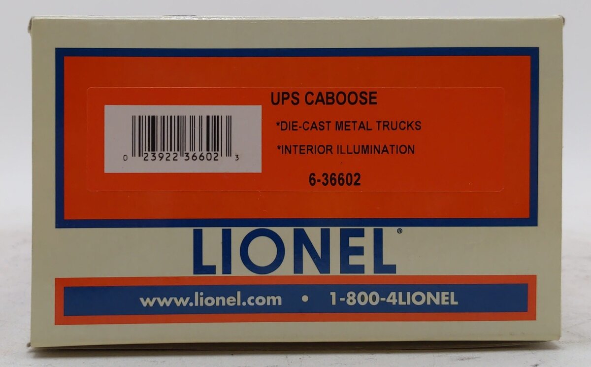 Lionel 6-36602 O Gauge UPS® Illuminated Caboose NIB