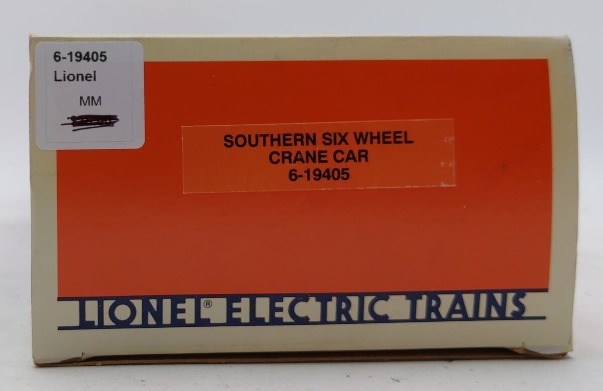 Lionel 6-19405 O Gauge Southern 6-Wheel Crane Car LN/Box
