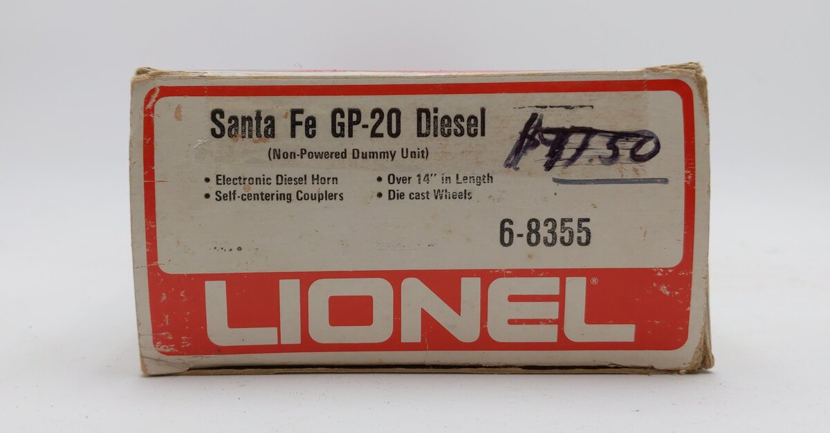 Lionel 6-8355 O Gauge Santa Fe GP-20 Non-Powered Diesel Locomotive w/Horn #8355 LN/Box