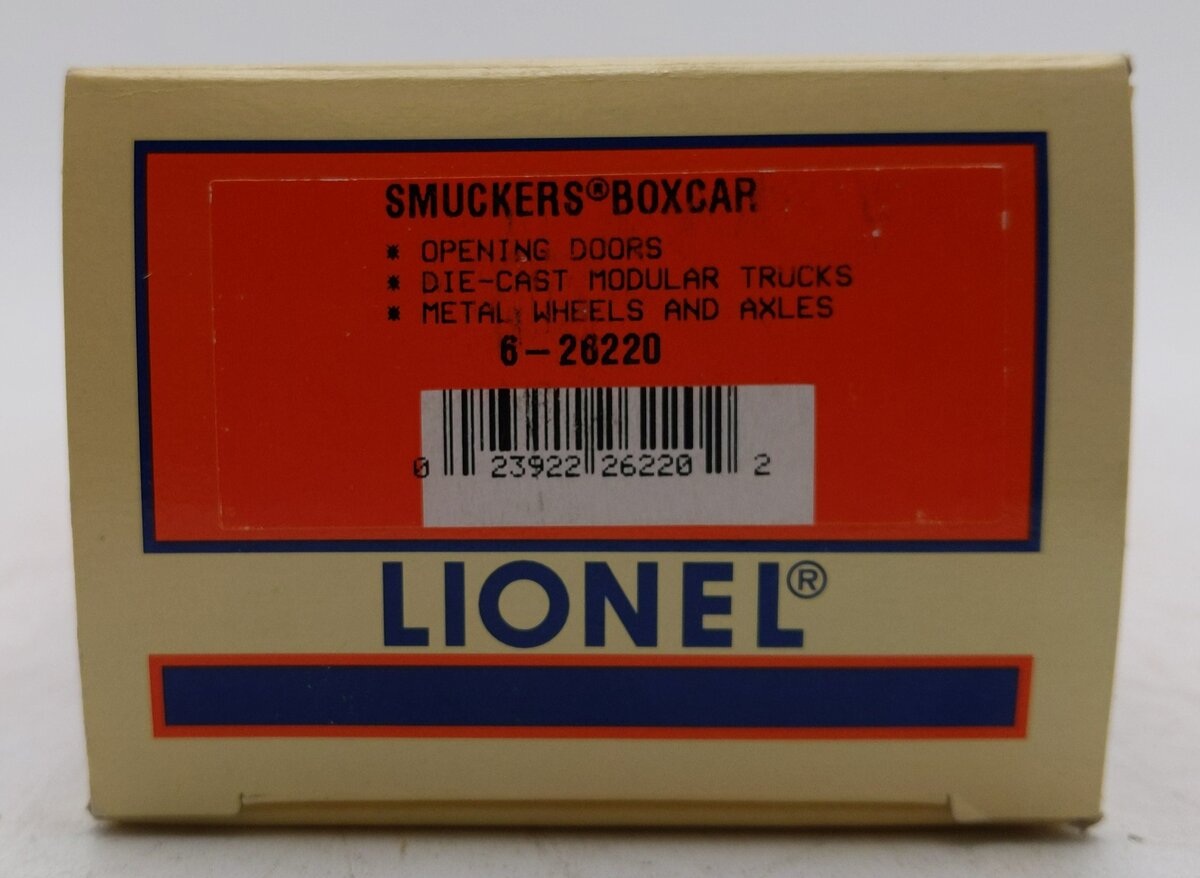 Lionel 6-26220 O Gauge Smucker's® 9700 Boxcar NIB