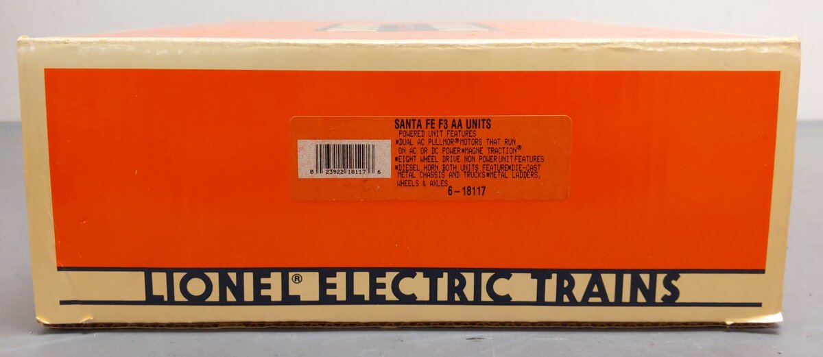 Lionel 6-18117 O Gauge Santa Fe Blue/Yellow F3 AA Diesel Set EX/Box