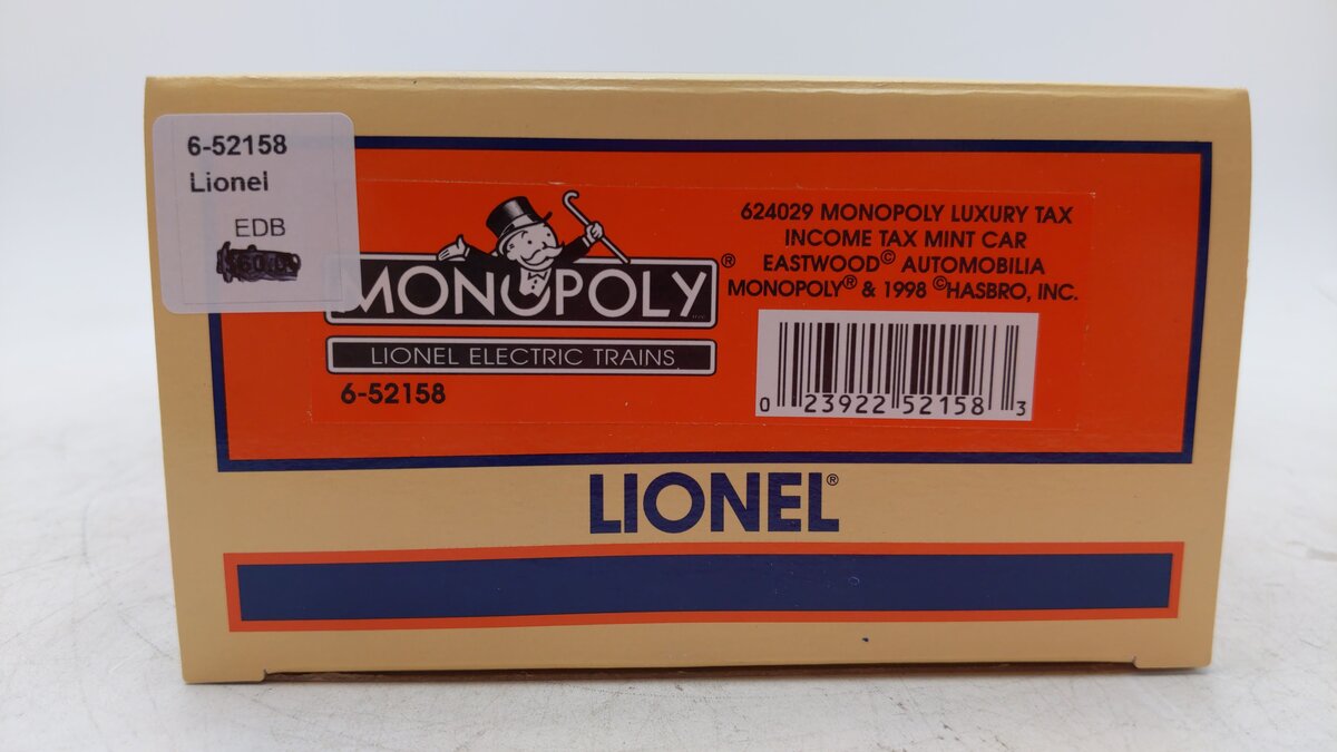 Lionel 6-52158 O Gauge Monopoly Luxury/Income Tax Mint Car LN/Box