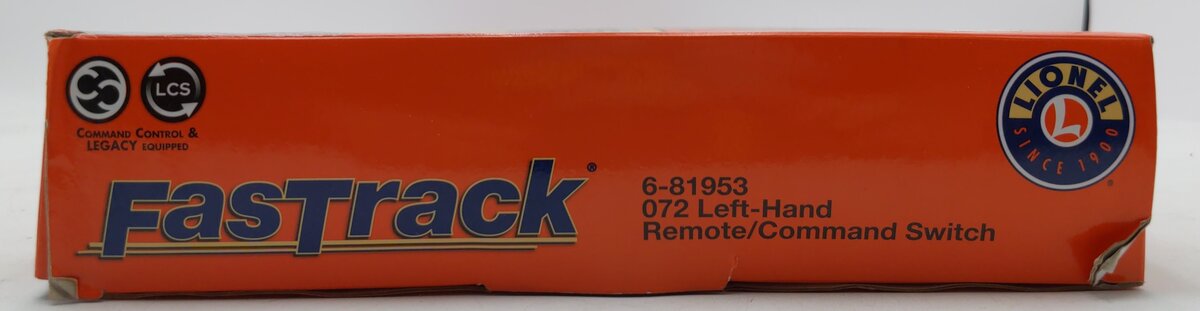 Lionel 6-81953 O-72 Left Hand Remote Fastrack/Command Switch Turnout LN/Box