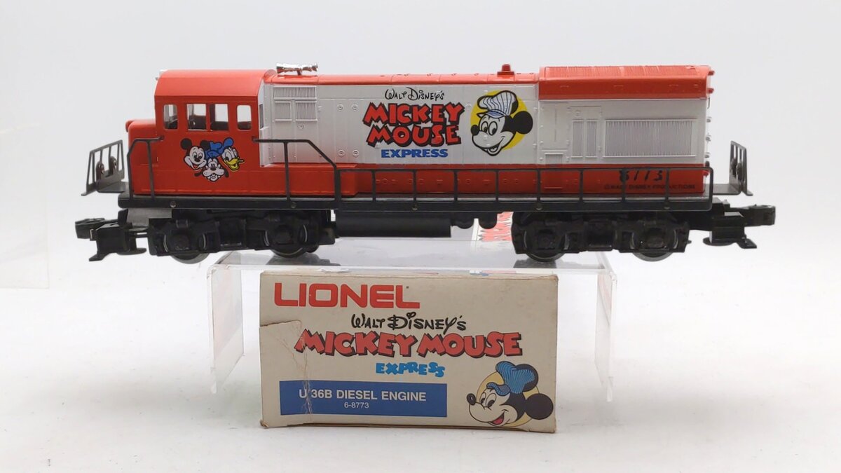 LIONEL ミッキーマウス　貨車19280　鉄道模型　Oゲージ　アメリカ製 Lionel 6-8773 O Gauge Mickey Mouse U36B Diesel Locomotive