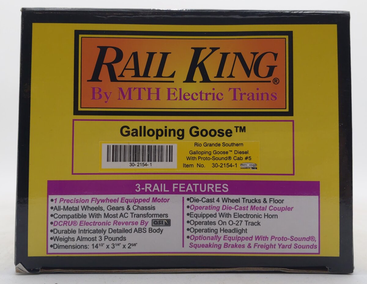 MTH 30-2154-1 O Gauge Rio Grande Southern Galloping Goose Diesel Engine w/PS1 LN/Box