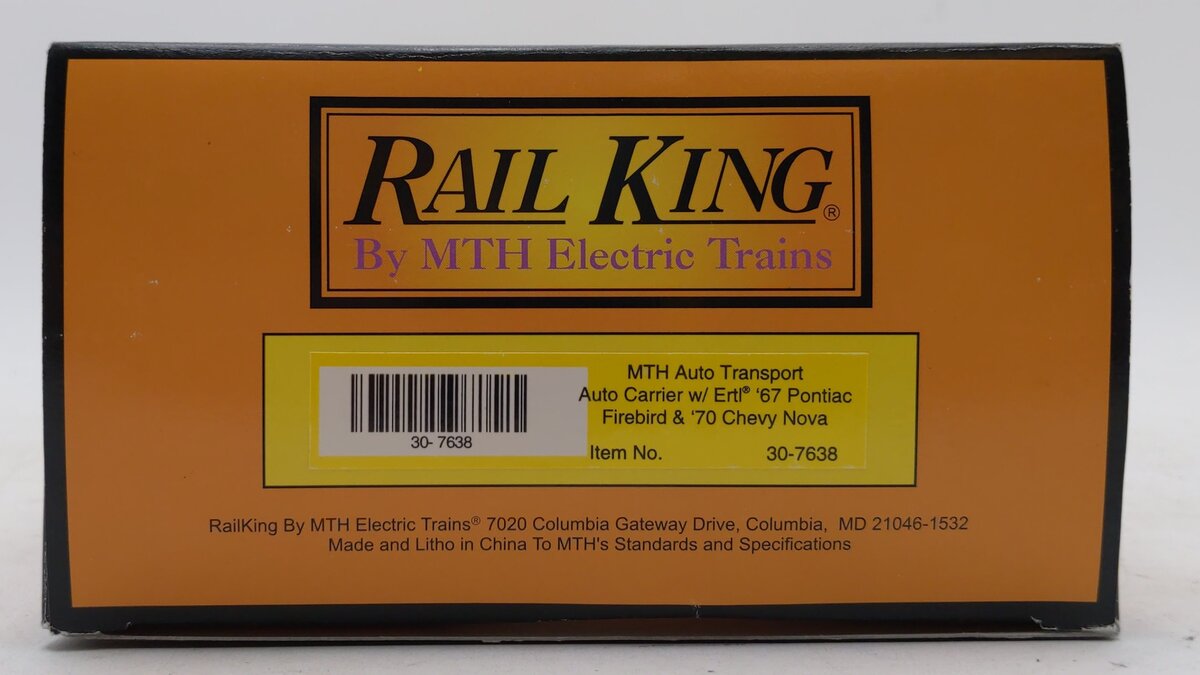 MTH 30-7638 O Gauge MTH Auto Transport Carrier with 4 Autos LN/Box