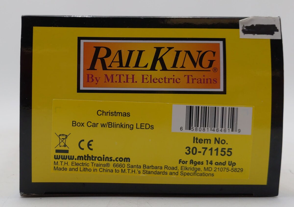 MTH 30-71155 O Christmas RailKing Boxcar w/Blinking LEDs #2023