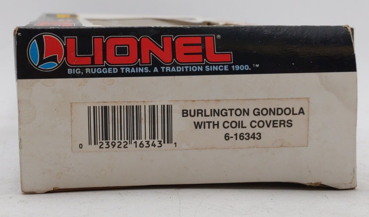 Lionel 6-16343 O Gauge Burlington Gondola w/Coil Covers MT/Box