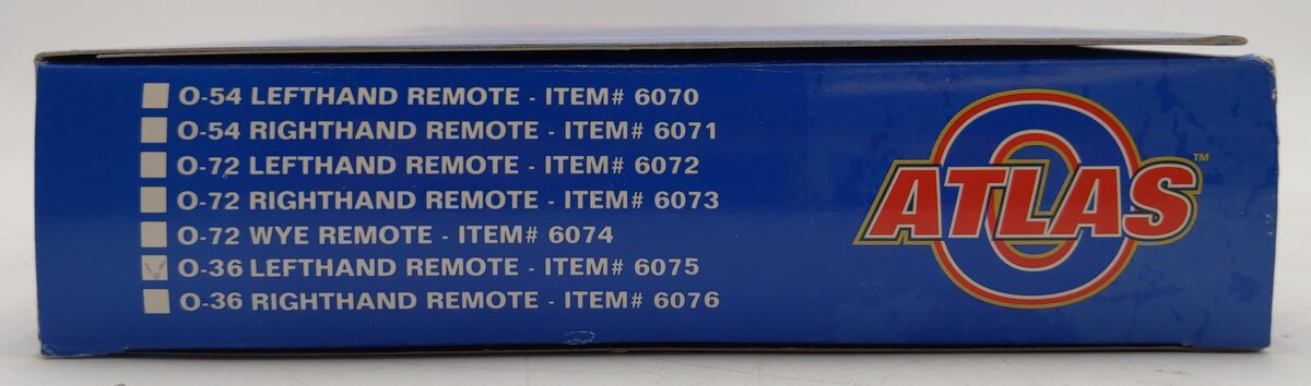 Atlas 6075 O Gauge Nickel Silver O-36 Left Hand Remote Switch Turnout NIB