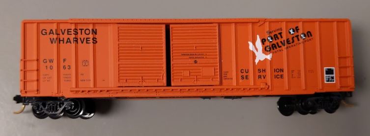 Micro-Trains 03000040 N Galveston Wharves 50' Double Door Rib Side Boxcar #1063 LN/Box