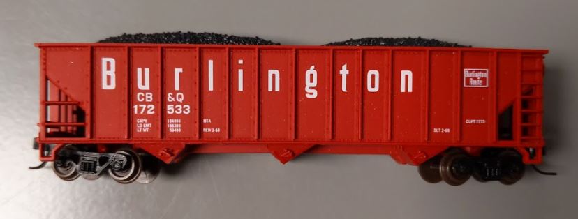 Atlas 40446A N Scale CB&Q 90 Ton Hopper Car #172533