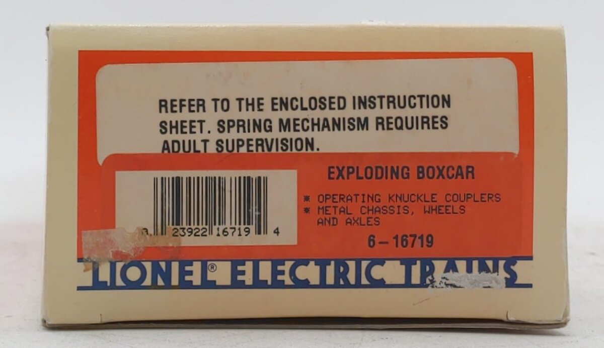 Lionel 6-16719 O Gauge Exploding Boxcar #16719