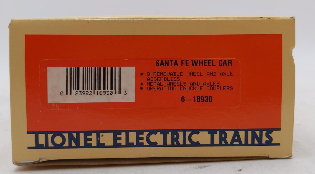 Lionel 6-16930 O Gauge AT&SF Flat Car w/ Wheel Sets #16930 EX/Box