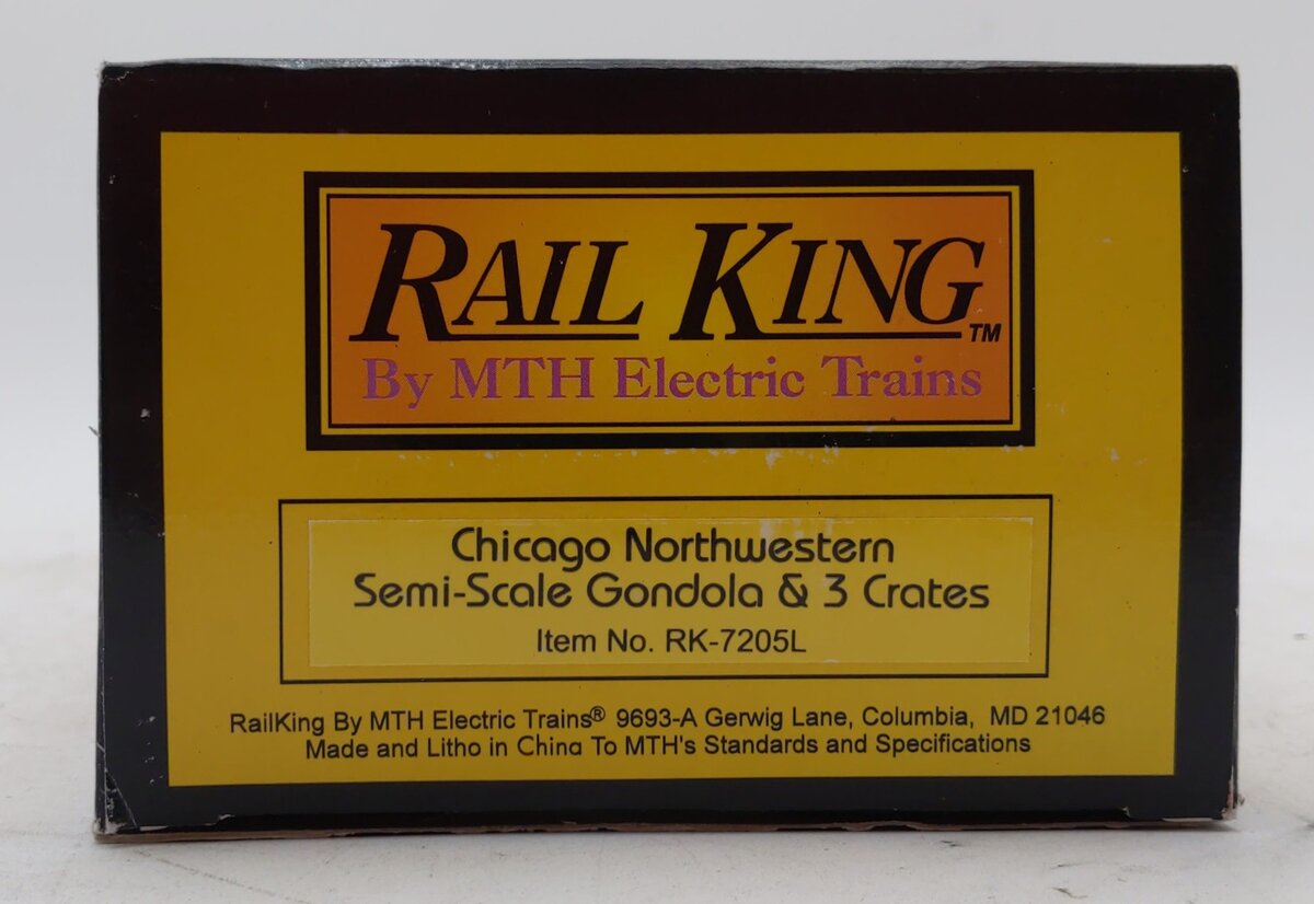 MTH 30-7205 O Gauge Chicago Northwestern Gondola Car #13792 w/ Crate Load LN/Box