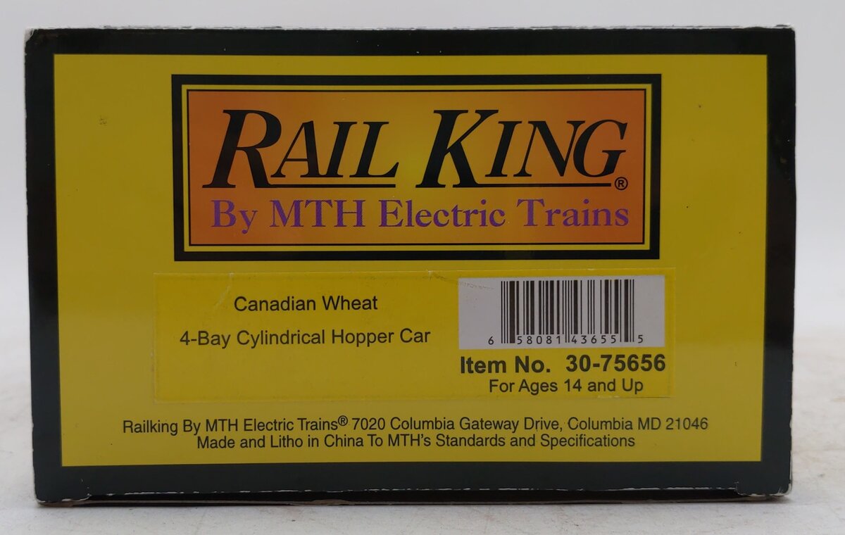 MTH 30-75656 O Canadian Wheat 4-Bay Cylindrical Cvd.Hopper #395018