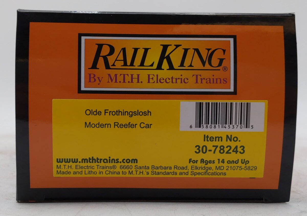 MTH 30-78243 O Gauge Olde Frothingslosh Modern Reefer Car #1968 LN/Box