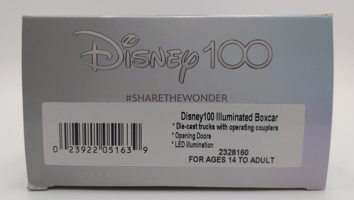 Lionel 2328160 O Disney 100 Illuminated Boxcar