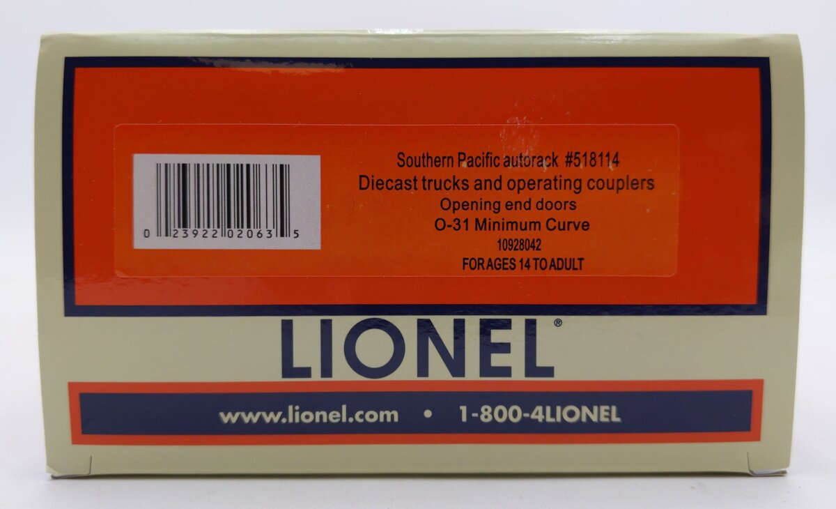 Lionel 1928042 O Southern Pacific Autorack #518114