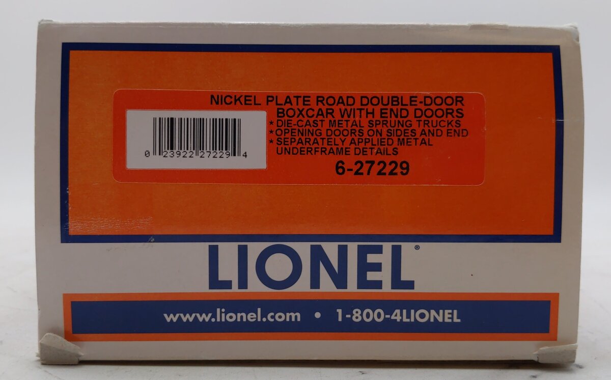 Lionel 6-27229 O Gauge Nickel Plate Road Boxcar w/ End Doors #87100