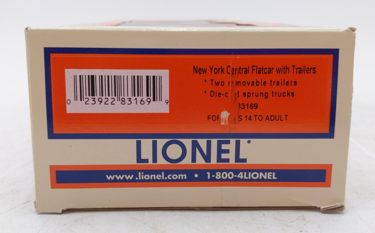 Lionel 6-83169 O New York Central Flatcar With Piggyback Trailers