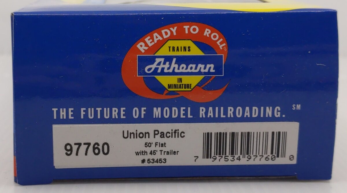 Athearn 97760 HO Union Pacific 50' Flatcar w/45' Trailer #53453