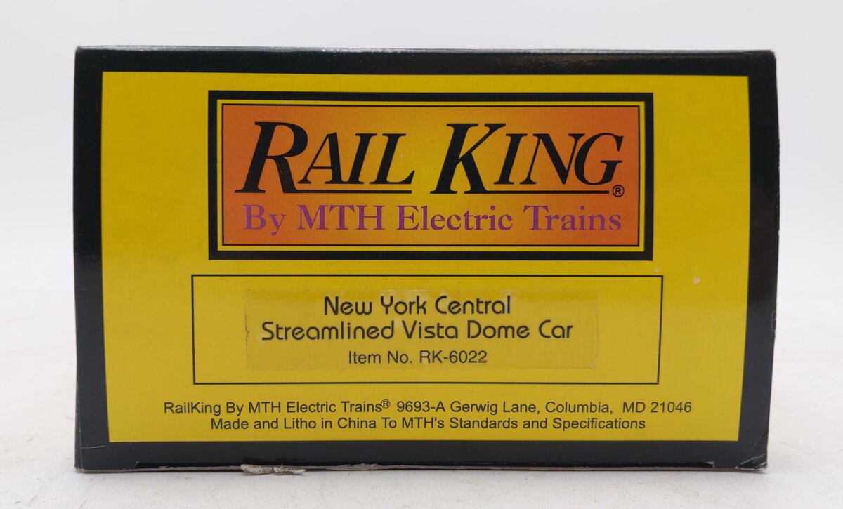 MTH 30-6022 O New York Central Streamlined Vista Dome Car #10590 LN/Box
