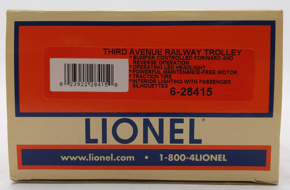 Lionel 6-28415 O Gauge Third Avenue Trolley #1651