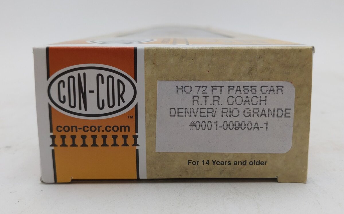 Con-Cor 0001-00900A-1 HO Scale DRGW 72' Passenger Coach Car #1240