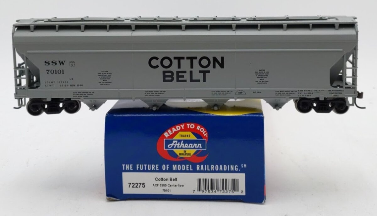 Athearn 72275 HO Scale Cotton Belt RTR ACF Covered Hopper #70101