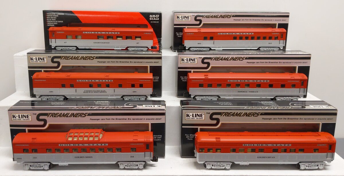 K-Line K-4532 O Gauge Golden State Passenger Car Set [6] VG