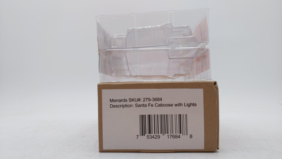 Menards 279-3684 O Gauge Santa Fe Caboose w/ Lights LN/Box