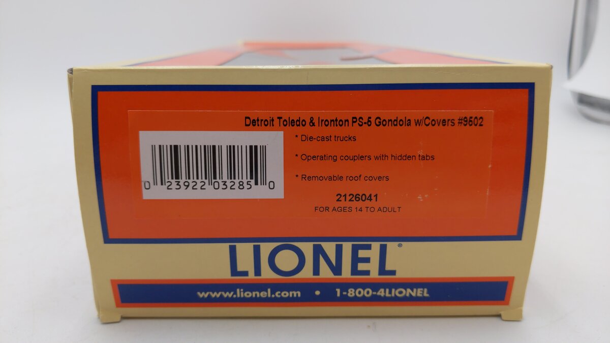 Lionel 2126041 O Detroit Toledo & Ironton PS-5 Covered Gondola #9502