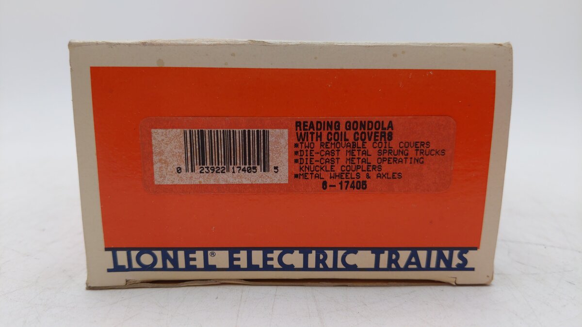 Lionel 6-17405 O Gauge Reading Gondola with Coil Covers #24876