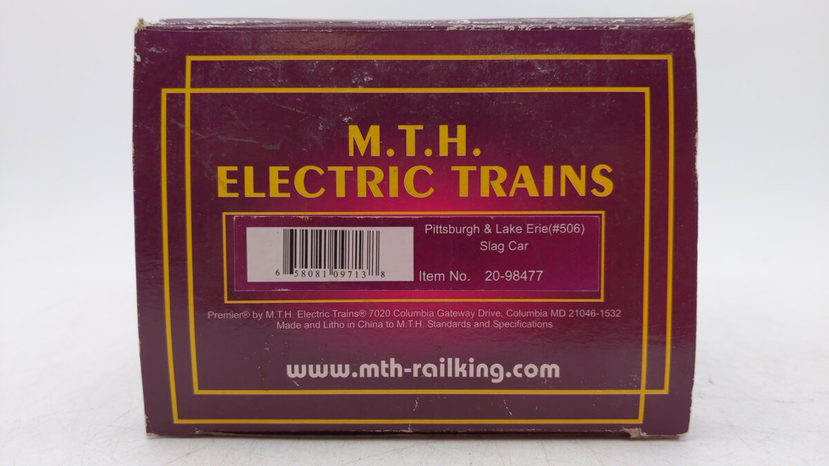 MTH 20-98477 O Pittsburgh & Lake Erie Slag Car #506 EX/Box