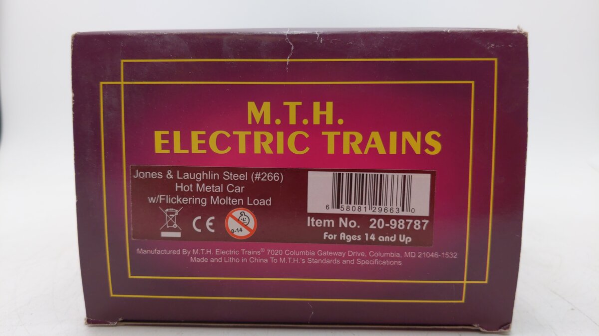 MTH 20-98787 Jones & Laughlin Steel Hot Metal Car #266