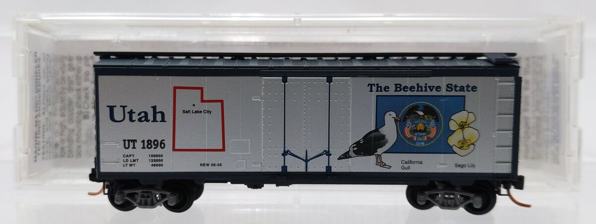 Micro-Trains 02100391 N Scale Utah State 40' Standard Plug Door Boxcar #1896 LN/Box