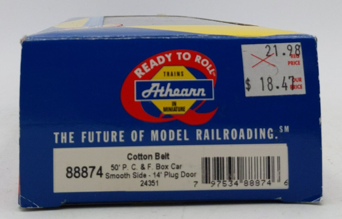 Athearn 88874 HO Scale SSW Cotton Belt 50' PC&F Box Car w/14' Door #24351
