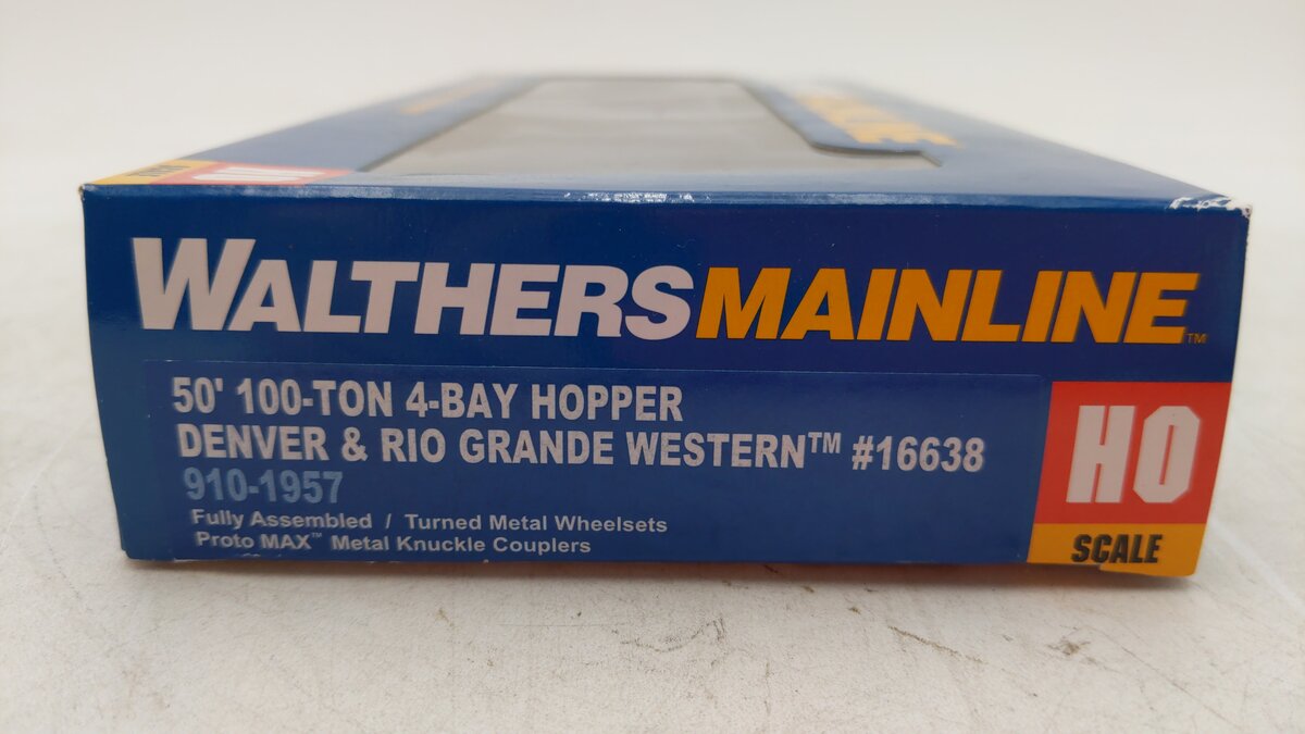 Walthers 910-1957 HO Denver & Rio Grande Western 50' 100-Ton 4-Bay Hopper #16638