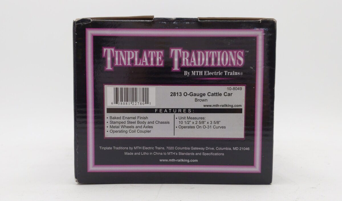 MTH 10-8049 2800 Series O Gauge Cattle Car - Brown