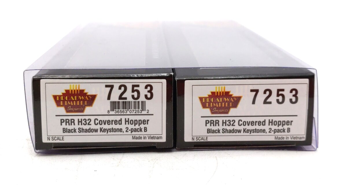 Broadway Limited 7253 N PRR H32 Covered Hopper #253637/#253756 (Set of 2) LN/Box