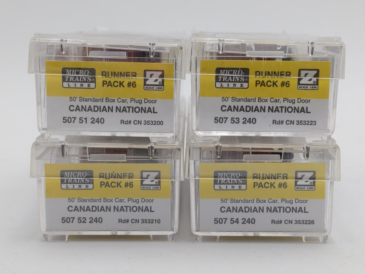 Micro-Trains 99400006 Z Canadian National 50' Box Car Runner Pack (Set of 4)